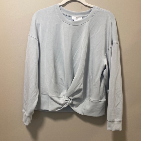 For The Republic Tops - For the Republic Pale Blue Crewneck with Twist Detail